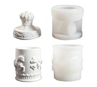 Carrusel giratorio de silicona para velas, moldes con para velas hechas a mano, tarro de almacenamiento de joyas, fundición de resina, pequeña caja decorativa fundida