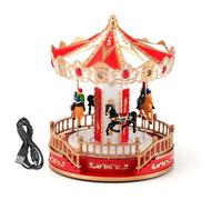 Carruseles musicales de Navidad con luz LED y base giratoria, melodías clásicas para festivales, hogar, escritorio, adorno, regalo, caja de música giratoria de Navidad