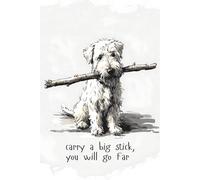 Carry a Big Stick, You Will Go Far: 6x9 Wheaten Terrier Notebook | 120 Page College-Ruled Matte Journal