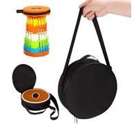 Carry Case Oxford Cloth + Sponge, 9,84 x 2,36 en Round Organizer plegable y ajustable | Outdoor Stool Storage Bag, Travel Accessory for camping, photography, fishing, hiking, festivales, BBQ, garden