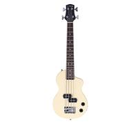 Carry-on By Blackstar Mini Guitarra Bajo Electrico Vintage White Perfecta para Niños y Adultos, Principiantes y Viajes