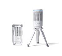 Carry-on Micrófono Condensador USB Triple con trípode Integrado, monitoreo Libre de lantencia, Color Blanco