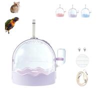 Carryable Large Space Birdcage, Clear Small Animal Carrier, Bird Carrier Travel Cage with Shoulder Strap, Convenient and Versatile Outdoor Pet Transport,for Birds, Hamsters (Purple)