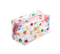 CarryEpic Bolsa de maquillaje transparente (1 paquete), flor de color PVC, Color , 1 Pack Clear Makeup Bag PVC, Moda