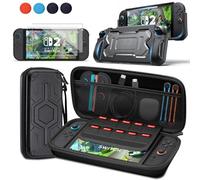 Carrying Case for Nintendo Switch 2,Protective Case for Switch 2 2025& 2 Tempered Glass Screen 7.9 Inch Protector Hard Shell Portable Travel Slim Bag