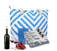 Carrying - Insulated Leak Proof Cooler Tote | Portable Outdoor Drink Carrier with Handle For Preservation, Beach Pool Camping Concert Application Scenario