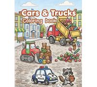 Cars and Trucks Coloring Book for Kids Ages 4-8: 40 Funny and Cool Vehicles Doing Silly Things Activities, Bold and Easy Lines Large Designs for Boys and Girls