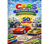 Cars Coloring Book for Kids Ages 3-8: 50 Big and Easy Cars, Trucks, Police Cars and More Fun Vehicles (Q8 Coloring Cars Series)