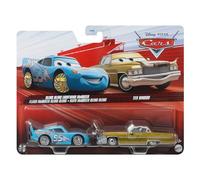 Cars Disney Pixar - Pack de 2 unidades de metal para coche, 1:55, diseño de die-Cast Bling Lightning McQueen y Tex Dinoco