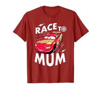Cars Mcqueen Race To Mum Dia de la Madre Camiseta, Hombre, Arándano, L