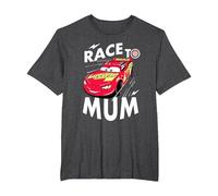 Cars Mcqueen Race To Mum Dia de la Madre Camiseta, Hombre Tallas Grandes, Jaspeado Oscuro, 2X Alto