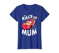 Cars Mcqueen Race To Mum Dia de la Madre Camiseta, Mujer, Azul Real, S