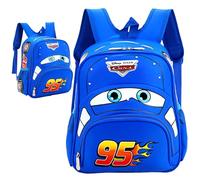 Cars Mochila para niños, Mochila tridimensional Cars para niños, Cars Carrera de Coche Mochila Infantil Escuela Primaria Mochila Ajustable, Mochila de Cartoon, para Que Viajan Escuela Camping, Azul