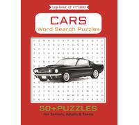Cars Word Search Puzzles: Large Format 8.5" × 11" Edition: 50+ Puzzles • Over 1,400 Car-Themed Words • Fun for Seniors, Adults & Teens