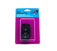 CarSafety Funda de Silicona para Llave de Coche - Compatible con VW Seat Skoda Carcasa para Mando de Coche en Negro