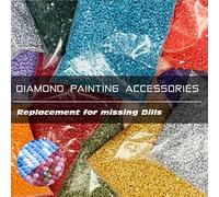 Carsilers Taladro de pintura de diamantes, color 500, accesorios de pintura de diamantes de repuesto para taladros faltantes, cuentas de diamante, piedras de gemas,redondas, alrededor de 3500 piezas