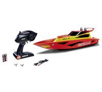 Carson 500108058 RC Rescue 2.4G 100% RTR - Barco teledirigido, Barco RC, Juguete teledirigido para niños y Adultos, Incluye Mando a Distancia