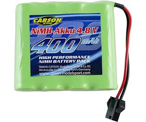 Carson 500608240 4,8V/400mAh NiMH Akku RC-BAU JST - Batería de RC, batería de Repuesto, batería para Autos de Control Remoto, Auto de RC, batería para Modelos de RC, batería de RC