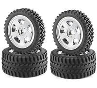 Carson 500900028-1:10 Neumáticos/Llantas Set All Terrain, Accesorios Modelo, Cromo