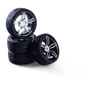 Carson 500900173 Juego de Ruedas 1:10 (4) Design 10Spokes Plata - Accesorios de construcción, Pieza de Repuesto, Tuning, neumáticos, Juego de neumáticos