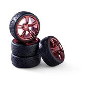 Carson 500900177 1:10 Juego de Ruedas (4) diseño 10 radios Rojo - Accesorios de construcción, Pieza de Repuesto, Tuning, neumáticos, Juego de neumáticos