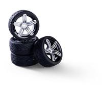 Carson 500900178 Ruedas 1:10 SC (4) Estilo 6S Plateadas - Accesorios de construcción, Pieza de Repuesto, Tuning, neumáticos, Juego de neumáticos