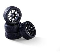 Carson 500900187 1:10 Juego de Ruedas (4) Y-Design2 Negro - Accesorios de construcción, Pieza de Repuesto, Tuning, neumáticos, Juego de neumáticos