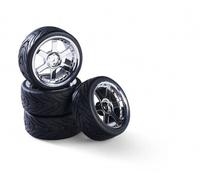 Carson 500900191 - 1:10 Set Ruedas 6 Sp Diseño (4) Cromo - Nuevo