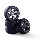Carson 500900196 1:10 Juego de Ruedas(4) Y-Design5 Gris/Negro - Accesorios de construcción, Pieza de Repuesto, Tuning, neumáticos, Juego de neumáticos