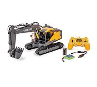 Carson 500907339 Excavadora sobre orugas Volvo 1:16 - Vehículo de construcción por Control Remoto para niños a Partir de 8 años, Excavadora RC con Funciones, Incl. Pilas y Mando a Distancia, Amarillo
