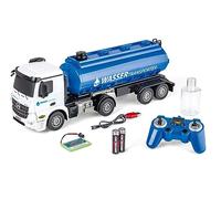 Carson 500907665 1:26 MB Arocs Camión Cisterna 100% RTR - Vehículo teledirigido, camión con Funciones de luz y Sonido, Incl. Pilas y Mando a Distancia, 60 Minutos de Marcha