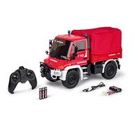 Carson 500907721 1:12 MB Unimog U300 Bomberos 2,4G RTR, vehículo, Unimog por radiocontrol con Funciones, Juego Completo 100% Rojo