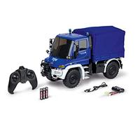 Carson 500907722 1:12 MB Unimog U300 THW 2,4 GHz, vehículo, Unimog por radiocontrol con Funciones, Juego Completo 100% Azul