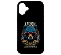 Carson CA Fun Bear - Gafas con diseño de flores Carcasa para iPhone 16 Plus