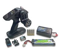 Carson 500707152 Reflex Pro 3 - Juego de Control Remoto eléctrico (2 4 GHz, batería y servo, Compatible con Tamiya RC Kit, maqueta, Entrega en Embalaje ecológico), Color Negro