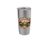Carson City Nevada, recuerdo de la capital del estado, retro, vintage Vaso térmico de acero inoxidable de doble pared