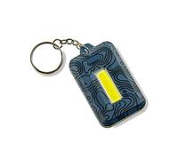 Carson COB LED Keychain Flashlight with Stainless Steel Keyring and 3 Lighting Settings - Blue