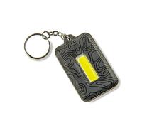 Carson COB LED Keychain Flashlight with Stainless Steel Keyring and 3 Lighting Settings - Gray