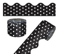 Carson Dellosa - Bordes para tablón de anuncios de 65 pies, diseño de lunares, color blanco y negro