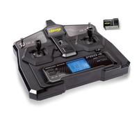 Carson FS 4K Reflex Stick Pro 4 LCD - Mando a Distancia RC, Sistema de 4 Canales de 2,4 GHz, Pantalla LCD, Memoria de Modelo, Doble Velocidad, Caja de Seguridad, Color Negro