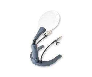 Carson Lupa Manos Amigas 2X, Lupa iluminada por LED con Abrazaderas Ajustables y Dientes de cocodrilo, Manos Libres y de Mano para Leer, Pasatiempos y más (GN-88)