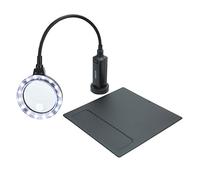 Carson MagniFlex Pro - Lupa flexible con cuello de cisne (2 unidades, lente de 4 puntos y base magnética)