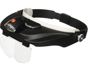 Carson MagniVisor Deluxe Lupa para la Cabeza con LED y 4 Lentes, 1.5x 2x 2.5x 3x