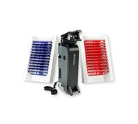 Carson MicroFlip - Microscopio de bolsillo con luz LED y UV de 100 x 250 x con base deslizante abatible y clip de digitalización para teléfonos inteligentes incluido con 24 diapositivas preparadas para insectos y animales (MP-250BUN)