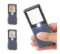 Carson MiniBrite™ Lupa portátil con iluminación LED 5x, funda protectora, lupa de bolsillo con lente asférica (PO-55)