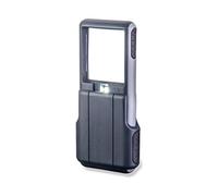 Carson MiniBrite Lupa portátil deslizante con iluminación LED 3x, funda protectora, sistema de iluminación avanzado que se activa al abrirla (PO-25)