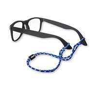 Carson Paracord Nylon Trenzado, Retenedor de Gafas, Sujetador de Ajuste Universa - Aventura al aire libre - Playa, Deportes, Senderismo, Vela, Bicicleta - Azul/Negro/Blanco (EX-50BUB)