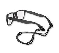 Carson Paracord Nylon Trenzado, Retenedor de Gafas, Sujetador de Ajuste Universal - Aventura al Aire Libre - Playa, Deportes, Senderismo, Vela, Bicicleta - Negro/Gris Reflectante (EX-50BGY)