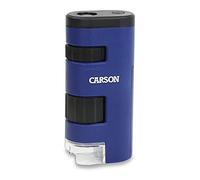 Carson PocketMicro Mini Microscopio de Bolsillo con iluminación LED, 20x-60x Rango de Aumento, y Sistema de Lentes asféricas (MM-450) azul