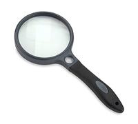 Carson SureGrip Lupa con Mango de Goma, Lente de Vidrio de 2x y Lente Spot de 10x